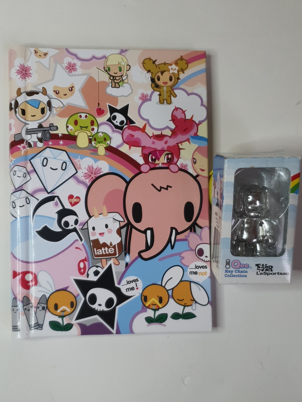 tokidoki Hardcover Spiral Notebook with Silver Qee Figurine New